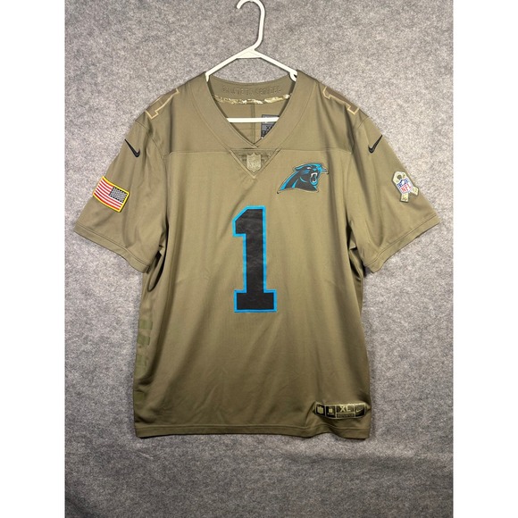 NFL Carolina Panthers Newton #1 Salute To Service Jersey Mens XL Nike - Picture 1 of 6